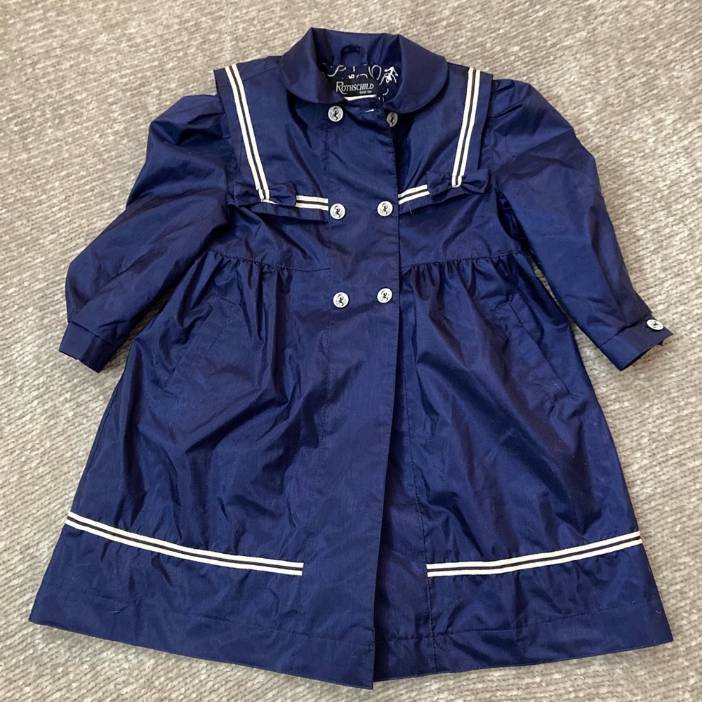 Rothschildโ Vintage Coat Size 3T Navy Blue Sailor Jacket Bows Easter Spring